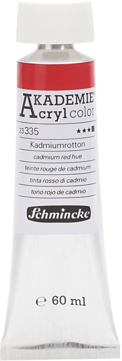 Schmincke AKADEMIE® Acryl color , cadmium red hue (335), opaque, fade resistant, 60ml [HOB-318610]